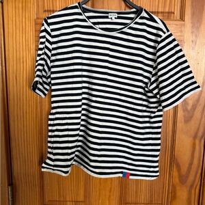 Kule The Modern Black and White Striped Shirt, Size Large